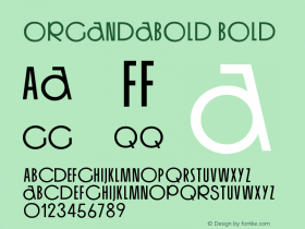 OrgandaBold Bold Version 001.003 Font Sample