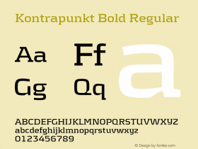 Kontrapunkt Bold Regular Version 001.000 Font Sample