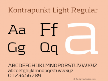 Kontrapunkt Light Regular Version 001.000 Font Sample