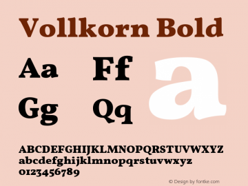 Vollkorn Bold Version 3.005;PS 003.005;hotconv 1.0.70;makeotf.lib2.5.58329图片样张