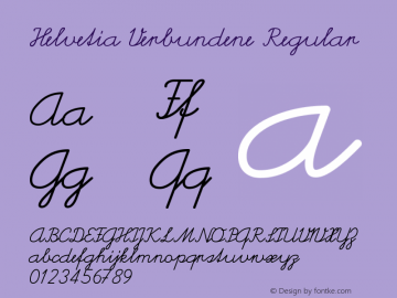 Helvetia Verbundene Regular Version 0.001 2010 Font Sample