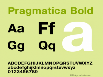 Pragmatica Bold Converted from d:\win\system\P3_HNT.TF1 by ALLTYPE Font Sample