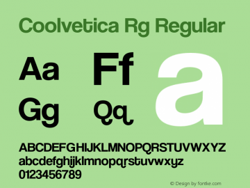 Coolvetica Rg Regular Version 4.103 Font Sample