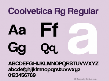 Coolvetica Rg Regular Version 4.200 Font Sample