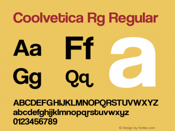 Coolvetica Rg Regular Version 4.200 Font Sample