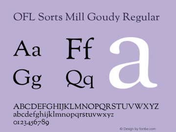 OFL Sorts Mill Goudy Regular Version 002.000 Font Sample