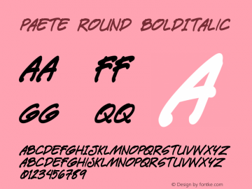 Paete Round BoldItalic Macromedia Fontographer 4.1 10/18/2005图片样张