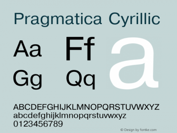 Pragmatica Cyrillic 001.000 Font Sample