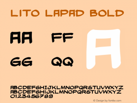 Lito Lapad Bold Macromedia Fontographer 4.1 6/15/2005 Font Sample