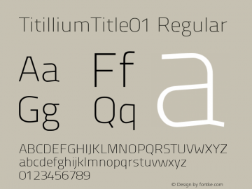 TitilliumTitle01 Regular Version 001.001图片样张