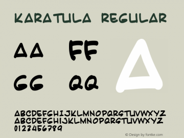 Karatula Regular Macromedia Fontographer 4.1 10/18/2005 Font Sample