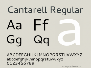 Cantarell Regular Version 0.05 Font Sample