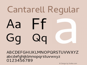 Cantarell Regular Version 0.0.6 Font Sample
