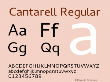 Cantarell Regular Version 0.0.6 Font Sample