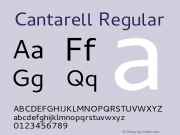 Cantarell Regular Version 0.0.8 Font Sample
