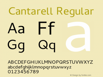 Cantarell Regular Version 0.0.9 Font Sample