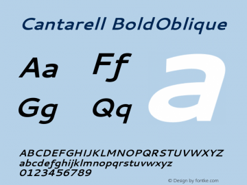 Cantarell BoldOblique Version 001.001 Font Sample