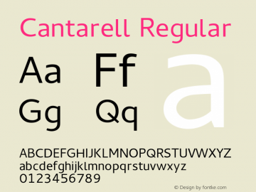 Cantarell Regular Version 0.0.12 Font Sample