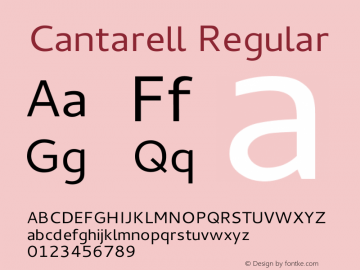 Cantarell Regular Version 0.05 Font Sample