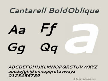 Cantarell BoldOblique Version 001.001 Font Sample