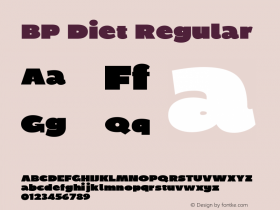 BP Diet Regular Version 001.000 Font Sample