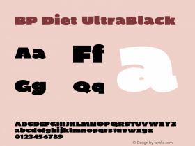 BP Diet UltraBlack Version 001.000 Font Sample