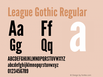 League Gothic Regular Version 001.001 Font Sample