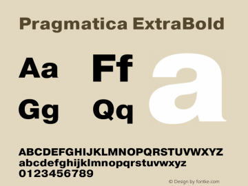 Pragmatica ExtraBold Version 2.000 Font Sample