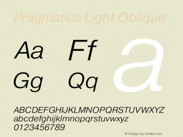Pragmatica Light Oblique Version 2.000图片样张
