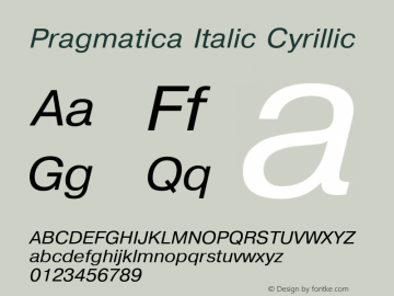 Pragmatica Italic Cyrillic 001.000图片样张