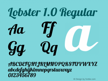Lobster 1.0 Regular 001.000 Font Sample