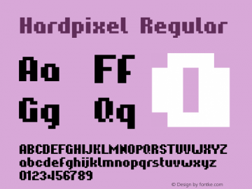 Hardpixel Regular Version 1.000 Font Sample