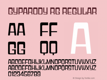 Gyparody Rg Regular Version 4.000 Font Sample