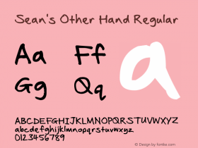 Sean's Other Hand Regular Version 1.00 February 10, 2010 Font Sample