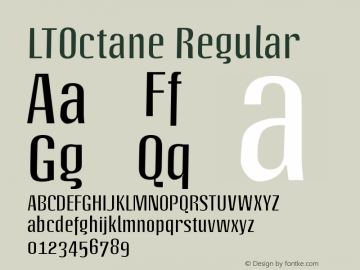 LTOctane Regular Version 001.000 Font Sample