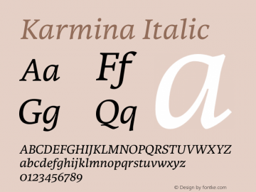 Karmina Italic Version 1.000图片样张