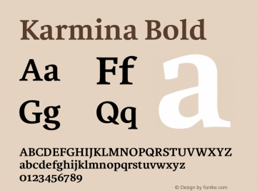 Karmina Bold Version 001.000 Font Sample
