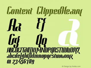 Context ClippedHeavy Version 0.0; 1999; initial r Font Sample