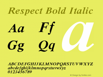 Respect Bold Italic 001.001图片样张