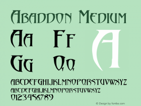 Abaddon Medium Version 001.000 Font Sample