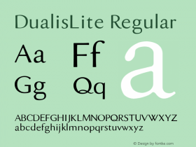 DualisLite Regular Version 1.000 Font Sample