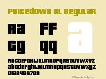 Pricedown Bl Regular OTF 5.000;PS 001.001;Core 1.0.29 Font Sample