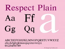 Respect Plain 00 Font Sample