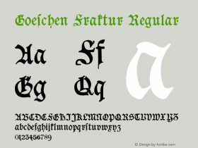 Goeschen Fraktur Regular Version 1.000 2010 initial release图片样张