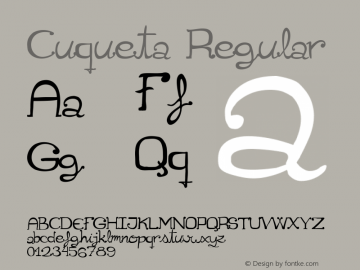 Cuqueta Regular Version 001.000 Font Sample