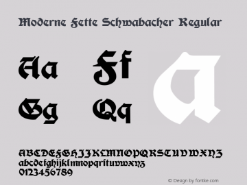 Moderne Fette Schwabacher Regular Version 1.000 2010 initial release Font Sample