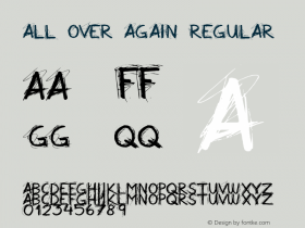 All Over Again Regular Version 1.000 Font Sample