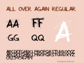 All Over Again Regular Version 1.002 Font Sample