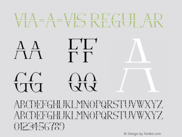 Via-A-Vis Regular Version 1.000 2010 initial release Font Sample