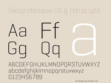 Geogrotesque UlLg UltraLight Version 2.001 Font Sample